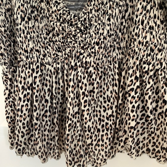 urban outfitters womens animal print crop peplum top size Large - Picture 9 of 10
